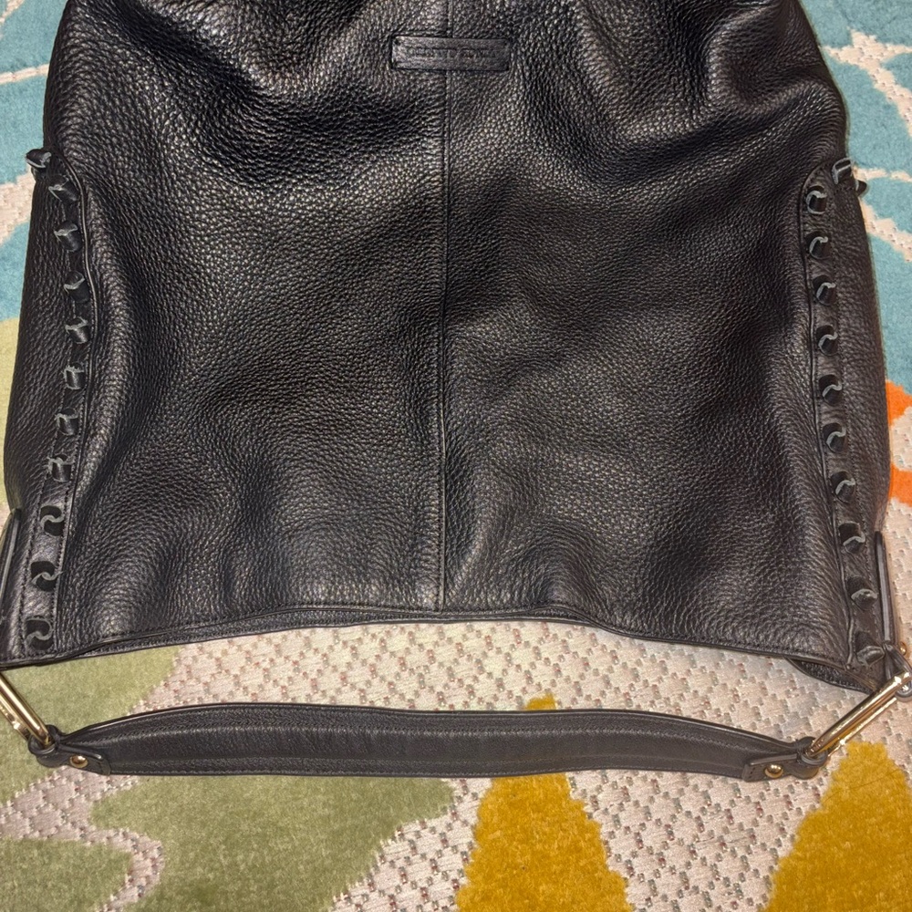 Vince Camuto Axmin Black Pebbled Leather Hobo Bag - Picture 5 of 8